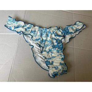 Apricot Lane Women’s Swim Ruffle Cheeky Bikini Bottom Floral sz L NWT!